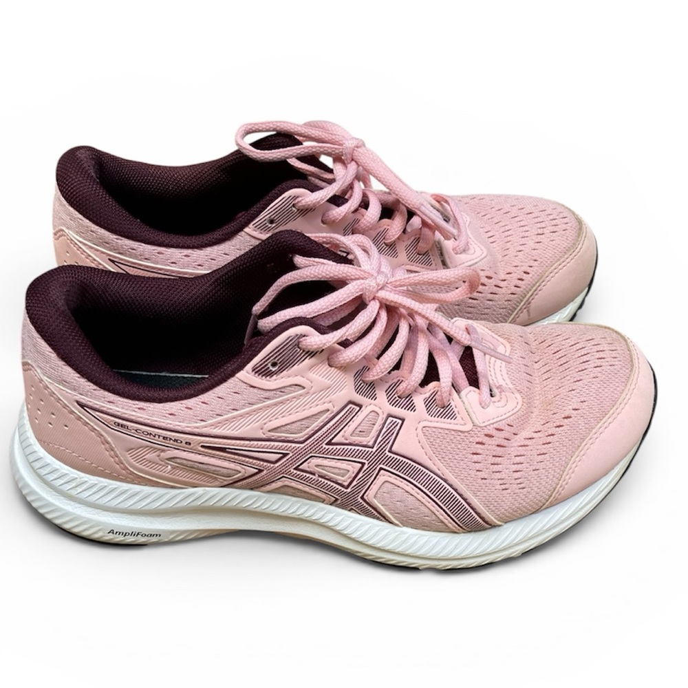 ASICS Women's Gel-Contend 8 Running Shoes, 8, Frosted Rose/DEEP Mars
